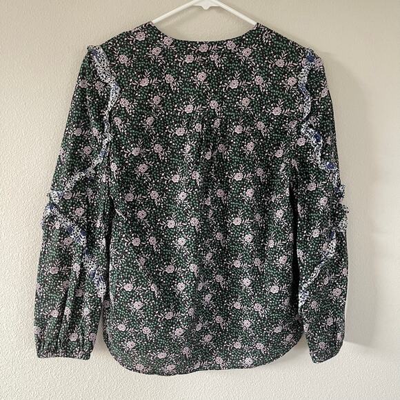 J. Crew x Liberty Franklyn Floral Ruffle Sleeve Blouse (XS) - Picture 6 of 7